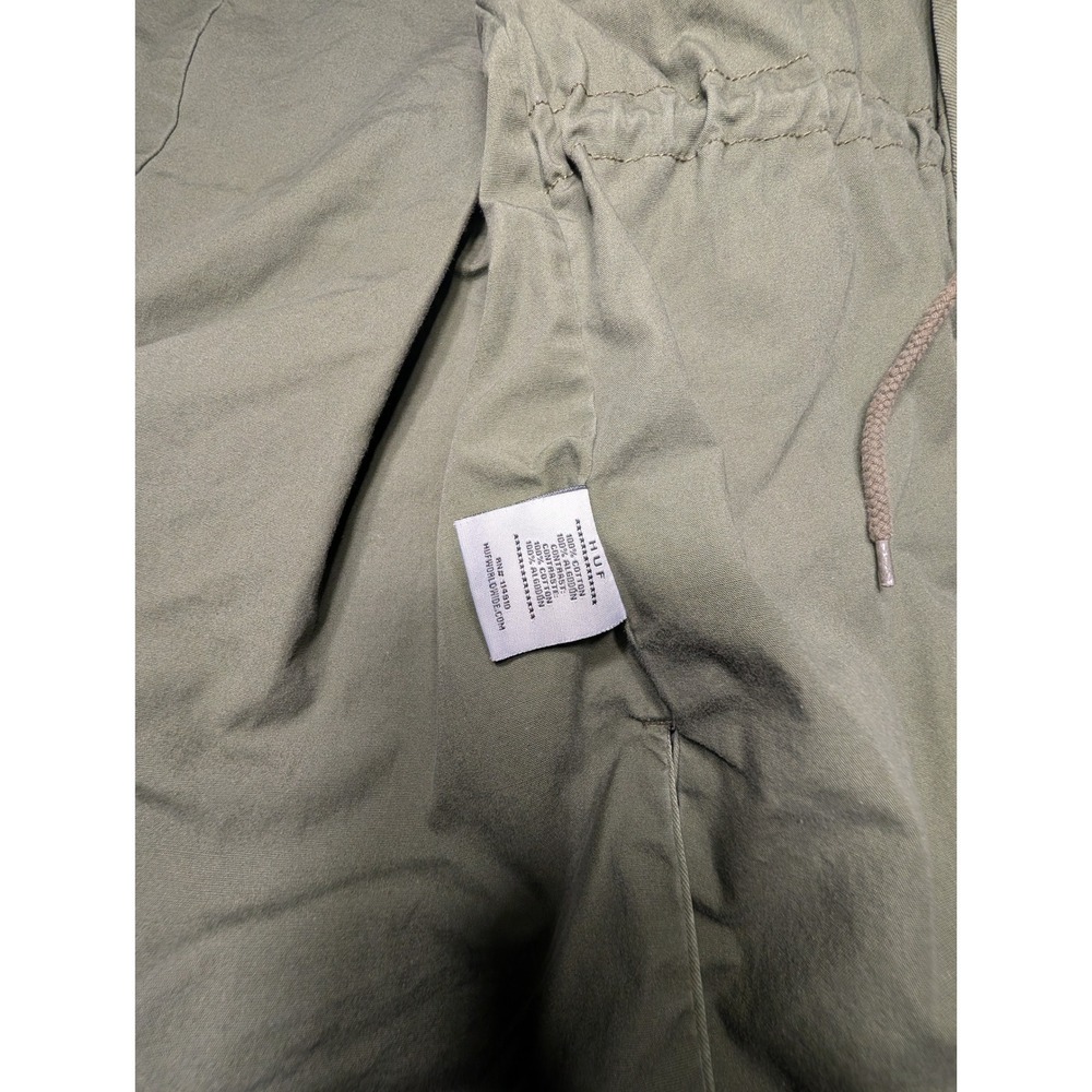 HUF x Peanuts Snoopy Fishtail Parka Jacket Olive Green Mens Large - Picture 10 of 16